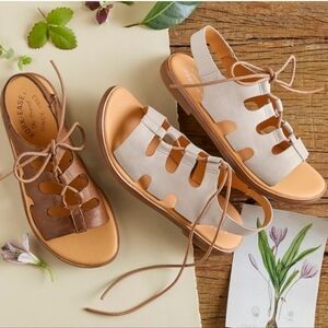 Kork-Ease brown Ghille distressed Leather Gladiator flat sandals Size 8